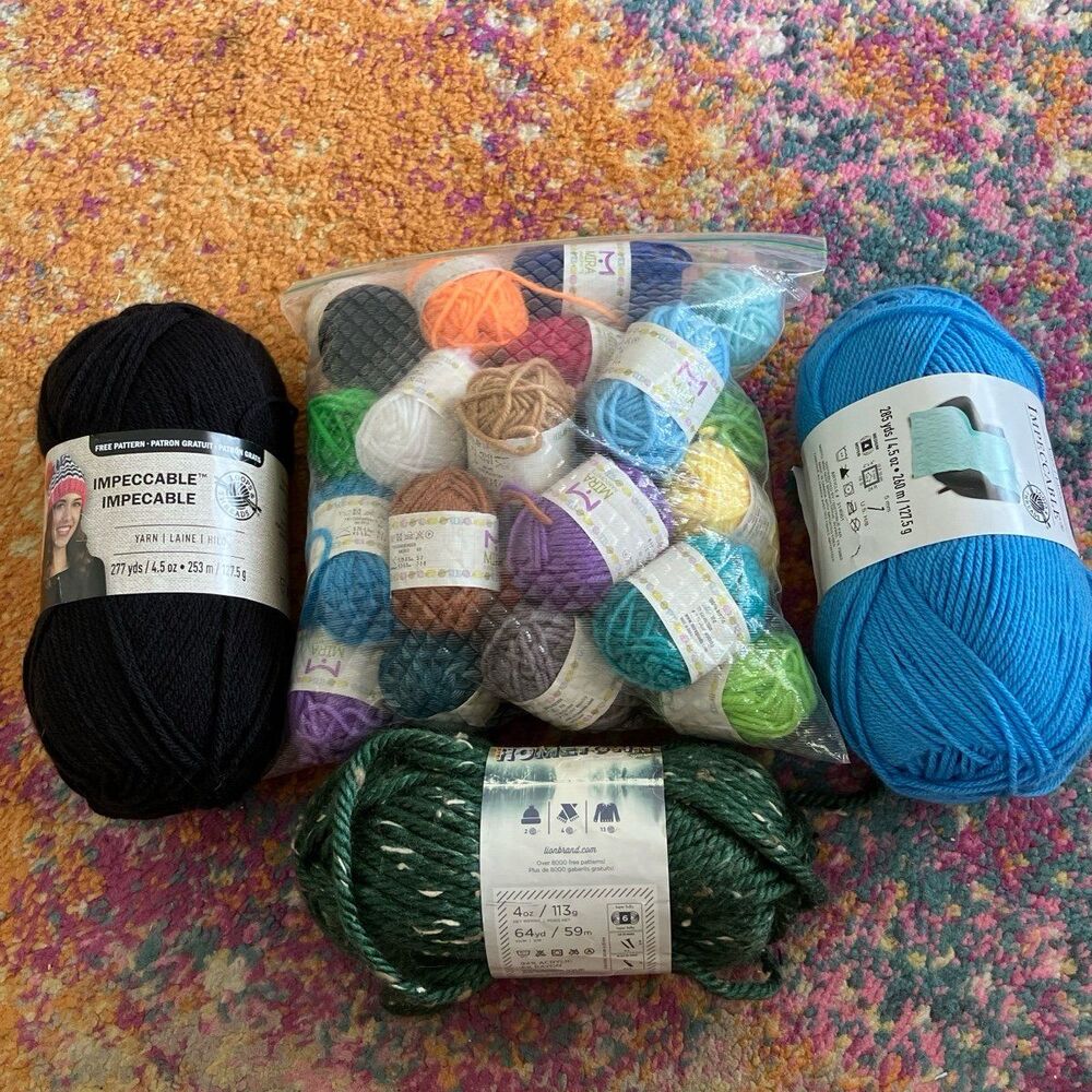 yarn Lot Bundle MIRA, Lion Brand, Hooks & Loops All NEW